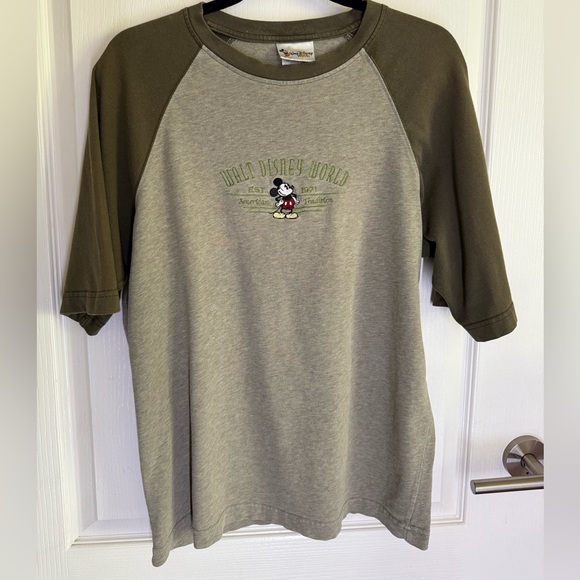 Disney Other - Disney Olive Grey and Green Mickey Mouse Tee